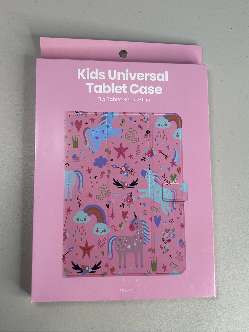 Kids Folding Folio Tablet Case Unicorn Rainbow Pink Multicolor